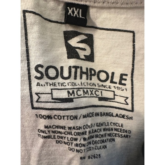 Y2K Southpole XXL White & Black Graphic Print Short Sleeve T-Shirt Mens - Picture 4 of 4